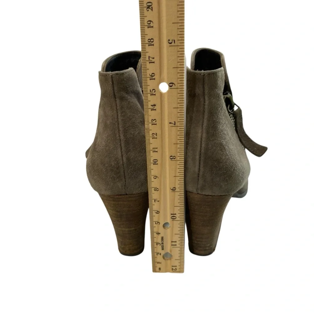 Paul Green Malibu Sliced Chunky Nobuck Leather Ankle‎ Bootie 5 Metallic Taupe
